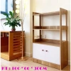 Tủ bếp gỗ 3 tầng 2 ngăn kéo C100×R60×S30cm cho lò vi sóng, kệ đa năng, hiện đại
