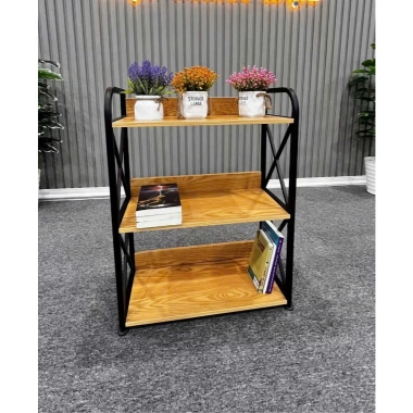Tủ bếp gỗ 3 tầng 2 ngăn kéo C100×R60×S30cm cho lò vi sóng, kệ đa năng, hiện đại