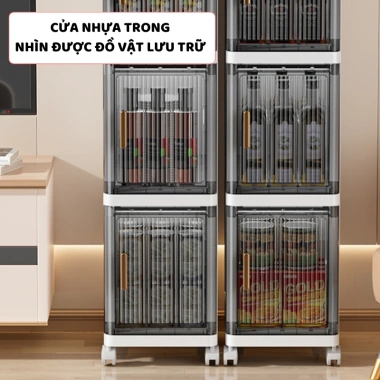 Tủ Bếp Nhựa TUN006 Đựng Gia Vị & Đồ Ăn Sang Trọng, Bánh Xe Di Chuyển, Giá 249k 5