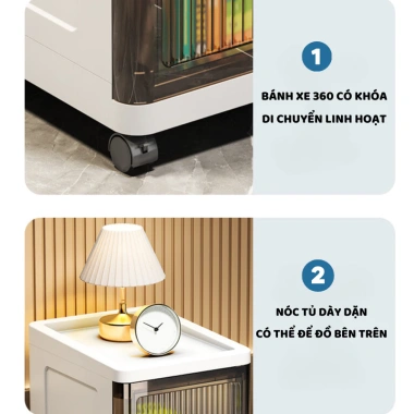 Tủ Bếp Nhựa TUN006 Đựng Gia Vị & Đồ Ăn Sang Trọng, Bánh Xe Di Chuyển, Giá 249k 7