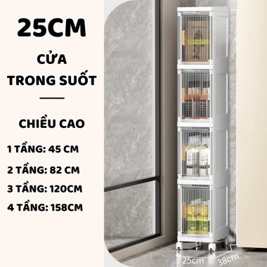 Tủ Bếp Nhựa TUN006 Đựng Gia Vị & Đồ Ăn Sang Trọng, Bánh Xe Di Chuyển, Giá 249k 9