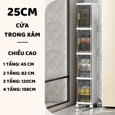 Tủ Bếp Nhựa TUN006 Đựng Gia Vị & Đồ Ăn Sang Trọng, Bánh Xe Di Chuyển, Giá 249k 10