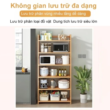 Tủ Bếp WOODLAND Tre Tự Nhiên - Kệ Đa Năng, Khung Cao Cấp, Lò Vi Sóng, Lắp Đặt Dễ Dàng, 268k