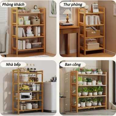 Tủ Bếp WOODLAND Tre Tự Nhiên - Kệ Đa Năng, Khung Cao Cấp, Lò Vi Sóng, Lắp Đặt Dễ Dàng, 268k