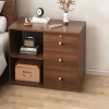 Tủ đa năng gỗ MDF melamine màu gỗ sậm, có khóa, hiện đại sang trọng cho đầu giường – 189.000₫