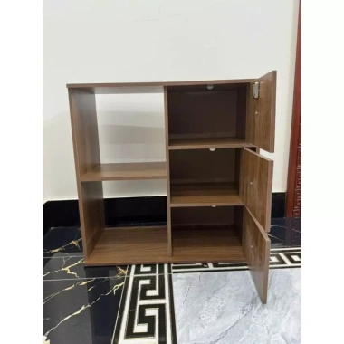 Tủ đa năng gỗ MDF melamine màu gỗ sậm, có khóa, hiện đại sang trọng cho đầu giường – 189.000₫