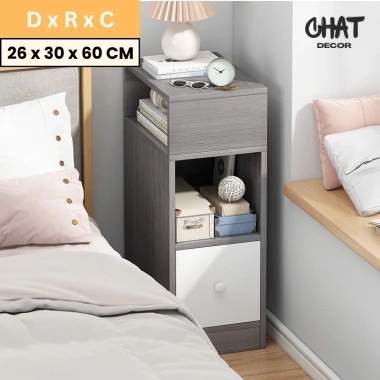 Tủ đầu giường mini cánh đóng mở kệ để đầu giường tiện lợi decor phòng giá 199.000 VND