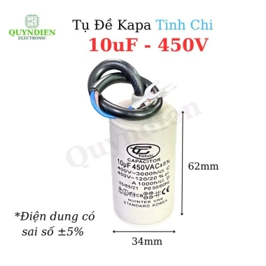Tụ Đề Máy Bơm Nước 450V Motor 1 Pha - Tụ Ngậm CBB cho Máy Lạnh, Điều Hòa, Quạt Trần - 29.256₫