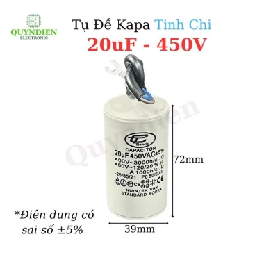 Tụ Đề Máy Bơm Nước 450V Motor 1 Pha - Tụ Ngậm CBB cho Máy Lạnh, Điều Hòa, Quạt Trần - 29.256₫ 10 Tụ Đề Máy Bơm Nước 450V Motor 1 Pha - Tụ Ngậm CBB cho Máy Lạnh, Điều Hòa, Quạt Trần - 29.256₫ 10