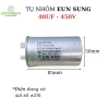 Tụ Điều Hòa 40uF 450V Vỏ Nhôm Máy Nén, Máy Lạnh, 2 Chân Cắm, Korea, Quỳnh Diễn 2