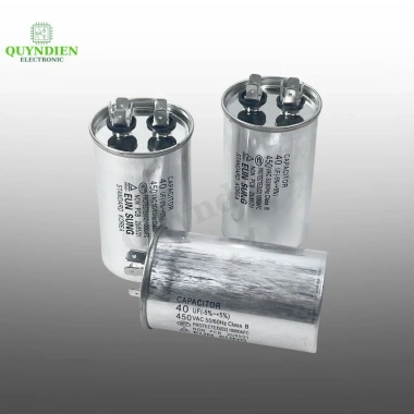 Tụ Điều Hòa 40uF 450V Vỏ Nhôm Máy Nén, Máy Lạnh, 2 Chân Cắm, Korea, Quỳnh Diễn