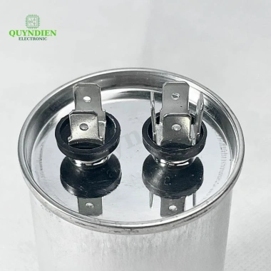 Tụ Điều Hòa 40uF 450V Vỏ Nhôm Máy Nén, Máy Lạnh, 2 Chân Cắm, Korea, Quỳnh Diễn
