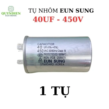 Tụ Điều Hòa 40uF 450V Vỏ Nhôm Máy Nén, Máy Lạnh, 2 Chân Cắm, Korea, Quỳnh Diễn 9 Tụ Điều Hòa 40uF 450V Vỏ Nhôm Máy Nén, Máy Lạnh, 2 Chân Cắm, Korea, Quỳnh Diễn 9