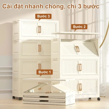 Tủ Đựng Đồ Đa Năng Gấp Gọn Di Động Có Bánh Xe - Lưu Trữ Trong Áo Hợp Đồ Bếp 2 Tủ Đựng Đồ Đa Năng Gấp Gọn Di Động Có Bánh Xe - Lưu Trữ Trong Áo Hợp Đồ Bếp 2