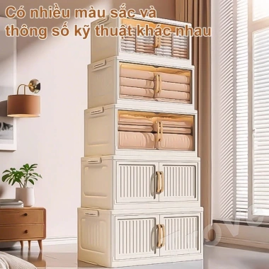 Tủ đựng đồ đa năng nhựa PP gấp gọn, cửa chống bụi hai lớp - Giá chỉ 235.000 VNĐ