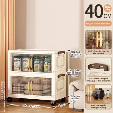 Tủ đựng đồ đa năng nhựa PP gấp gọn, cửa chống bụi hai lớp - Giá chỉ 235.000 VNĐ