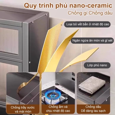 Tủ Đựng Gia Vị 360 Chống Bụi Côn Trùng, Thép Carbon Cao Cấp, Đa Năng Cho Bếp 3 Tủ Đựng Gia Vị 360 Chống Bụi Côn Trùng, Thép Carbon Cao Cấp, Đa Năng Cho Bếp 3