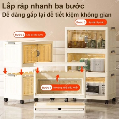 Tủ Đựng Nhựa Đa Năng LUS - Nhiều Tầng, Bánh Xe, Lưu Trữ Phòng Ngủ - Giá 319.000đ 2