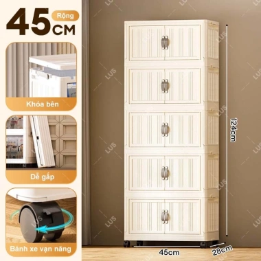 Tủ Đựng Nhựa Đa Năng LUS - Nhiều Tầng, Bánh Xe, Lưu Trữ Phòng Ngủ - Giá 319.000đ 10