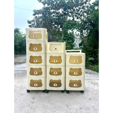 Tủ gấu đa năng cho bé có bánh xe, nhiều ngăn kéo tiện lợi, thiết kế thông minh - Giá chỉ 300.000 VND