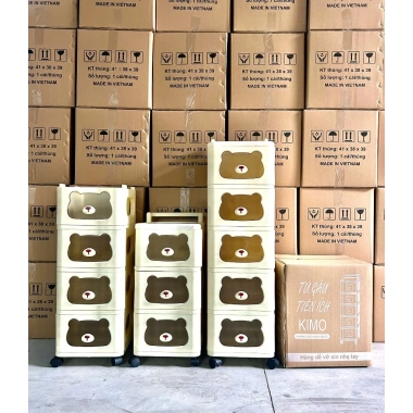 Tủ gấu đa năng cho bé có bánh xe, nhiều ngăn kéo tiện lợi, thiết kế thông minh - Giá chỉ 300.000 VND 2
