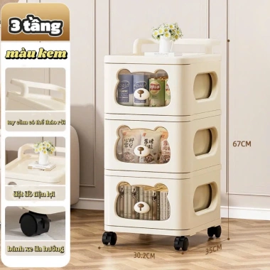Tủ Gấu KIMO đa năng 3-5 tầng di động, bánh xe dễ thương, lưu trữ nhà chỉ 100.000₫ 10