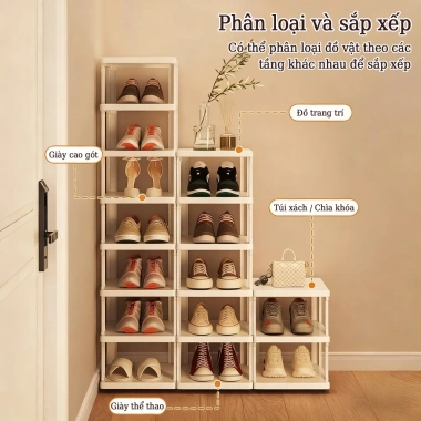 Tủ Giày Gấp Nhiều Lớp Không Chân Diện - Thiết Kế Hiện Đại Tiết Kiệm Không Gian Cho Cả Gia Đình