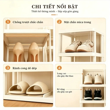 Tủ Giày Gấp Nhiều Lớp Không Chân Diện - Thiết Kế Hiện Đại Tiết Kiệm Không Gian Cho Cả Gia Đình