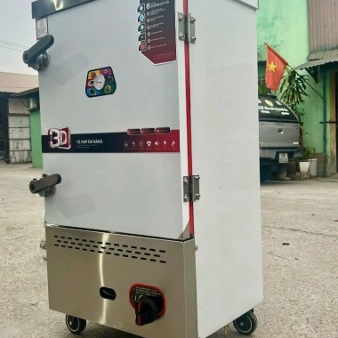Tủ hấp cơm công nghiệp 6-12 khay nấu 10-60kg/mẻ giò chả, xúc xích, bánh bao giá 4tr tại xưởng