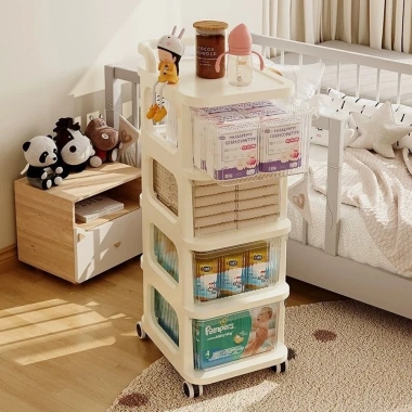Tủ kệ Mickey 3-5 tầng có bánh xe, lưu trữ bỉm sữa, sách, xe đẩy – 85.200₫ 6
