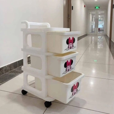 Tủ kệ Mickey 3-5 tầng có bánh xe, lưu trữ bỉm sữa, sách, xe đẩy – 85.200₫ 7