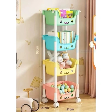 Tủ kệ Mickey 3-5 tầng có bánh xe, lưu trữ bỉm sữa, sách, xe đẩy – 85.200₫ 9