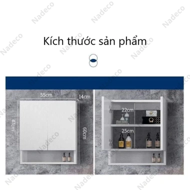 Tủ kệ mỹ phẩm nước hoa treo tường đa năng gỗ MDF nhập khẩu MS07 Nadecor 210.000