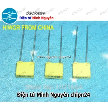 Tụ kẹo vàng 104J 100V 5mm 100nF 0.1uF - Bộ 5 con giá ưu đãi 10.600₫ 2