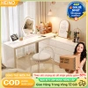Tủ kết hợp bàn trang điểm xoay 3 kích thước, biến đổi bàn làm việc, ngăn chứa đồ - 1,489,000₫