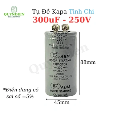 Tụ Khởi Động Motor Điện 300uF 250V - Đề Pa 300MFD, Giá Ưu Đãi 74.980đ Linh Kiện Quỳnh Diễn 2