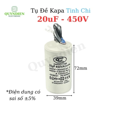 Tụ Máy Bơm Nước 20uF 450V Hàn Quốc - Tu Điện Động Cơ Xoay Chiều Giá Giảm 53.800 VND 2