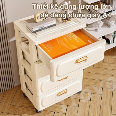 Tủ Ngăn Kéo Đa Năng Phòng Khách - Kệ Đồ Có Bánh Xe Nhựa Tiện Lợi Giá 219.000 VND