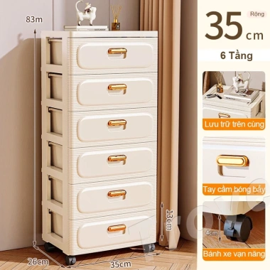 Tủ Ngăn Kéo Đa Năng Phòng Khách - Kệ Đồ Có Bánh Xe Nhựa Tiện Lợi Giá 219.000 VND