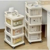 Tủ nhựa 3-4-5 tầng Linoi có bánh xe: xe đẩy đa năng, ngăn kéo sắp xếp đồ, chỉ 197.000₫