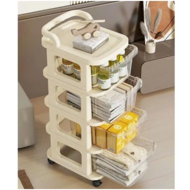 Tủ nhựa 3-4-5 tầng Linoi có bánh xe: xe đẩy đa năng, ngăn kéo sắp xếp đồ, chỉ 197.000₫ 5