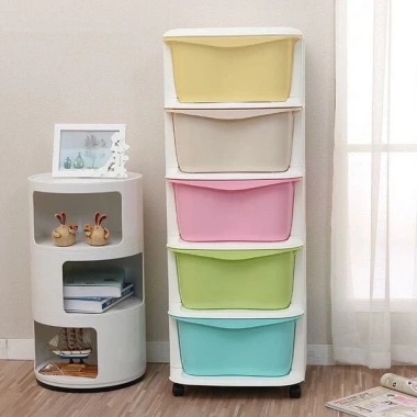 Tủ nhựa 5 tầng đa màu, đa năng có bánh xe - Đựng quần áo, đồ dùng, giá chỉ 156.000₫