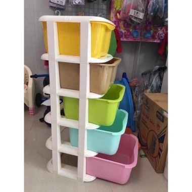 Tủ nhựa 5 tầng đa màu, đa năng có bánh xe - Đựng quần áo, đồ dùng, giá chỉ 156.000₫