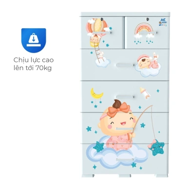 Tủ nhựa AE 5 tầng QUI PHÚC - Tủ quần áo lớn chắc chắn, dễ lắp ráp, phù hợp mọi không gian, giá ưu đãi 1.623.600₫ 6