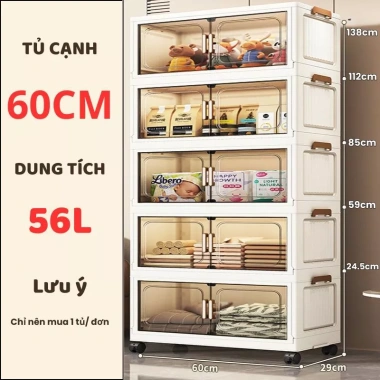Tủ Nhựa Gấp Gọn 80cm 2 Cánh FullScreen Bánh Xe 360 Di Chuyển - Siêu Lớn 259.800đ 10