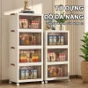 Tủ Nhựa Gấp Gọn Đa Năng Kích Thước Lớn, Cửa Trong Suốt, Bánh Xe - Giá 259.000 VND