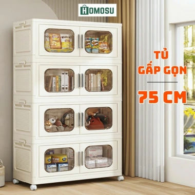Tủ Nhựa Gấp Gọn Thông Minh TUN044 - Sang Trọng, Bánh Xe 360°, Giá Ưu Đãi 379.800₫