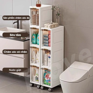 Tủ nhựa hẹp 3-5 tầng có bánh xe - Kệ mini cho phòng tắm, giá ưu đãi 258.000₫ 3