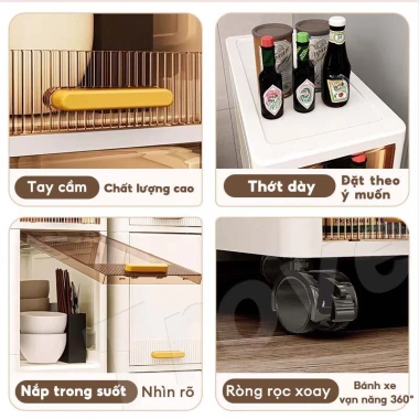 Tủ nhựa hẹp 3-5 tầng có bánh xe - Kệ mini cho phòng tắm, giá ưu đãi 258.000₫ 7