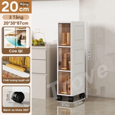 Tủ nhựa hẹp 3-5 tầng có bánh xe - Kệ mini cho phòng tắm, giá ưu đãi 258.000₫ 10